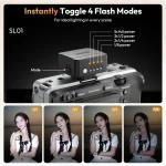 Ulanzi SL01 Flash Camera Photography Wireless Transmission GN8 6500K for Canon Nikon Sony Fuji Olympus V1 Pro Speedlight Flashs 3