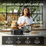 Solar Generator RIVER 3 with 45W Solar Panel, 245Wh Portable Power Station LiFePO4 Battery, 300W Up to 600W AC Output 6