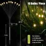 10 LED Solar Garden Lights Firefly Waterproof Solar Lights Outdoor for Yard Patio Pathway Christmas Decorations Solar Lamp 3