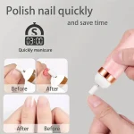 YIKOOLIN Portable Nail File Care Set LED Light Adjustable 4 Speed with 12 Attachment Drill Bits USB Charge Home Use 6
