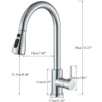 Rozin Chrome Kitchen Faucet Deck Mounted Pull Out Spout Kitchen Sink Mixer Tap Single Level Stream Sprayer Nozzle Mixer Tap 4