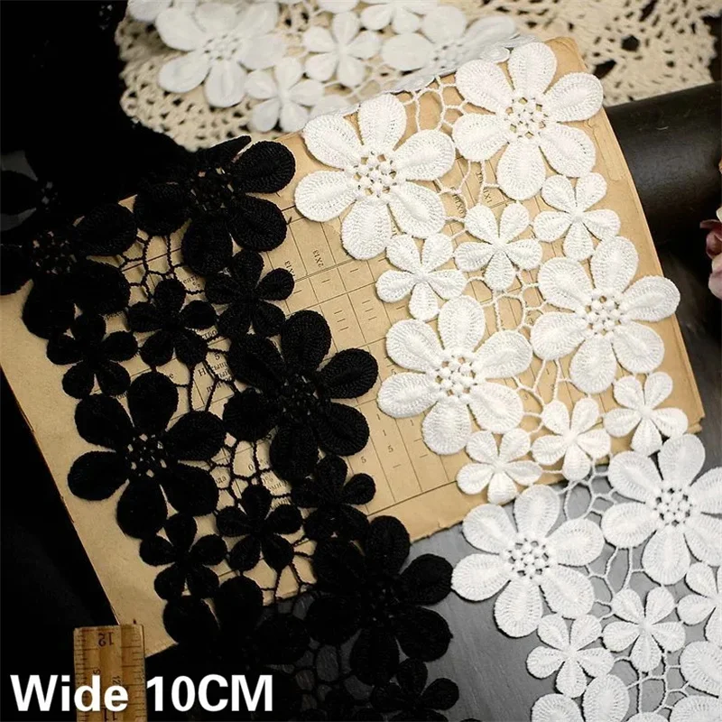 10CM Wide High Quality Exquisite Lace Cotton Embroidery Ribbon Lace Trim Skirt Sewing Accessories Clothing Decorative Materials 10CM Wide High Quality Exquisite Lace Cotton Embroidery Ribbon Lace Trim Skirt Sewing Accessories Clothing Decorative Materials