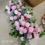 Artificial Flowers Runners for Outdoor Wedding Dinning Table Centerpieces Fake Flower Rows Home Decor - Road Lead Party Decor 4