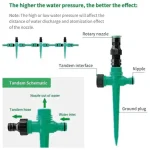 Garden Sprinkler 360° Rotation Irrigation Watering System Automatic Agriculture Lawn Farm Greenhouse Plant Watering Sprinkler 4