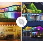 Smart Permanent Outdoor Lights Eaves Lights IP67 Waterproof Light String with App Remote Control Music Sync for House Roof Decor 4