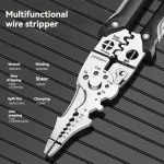 8.5 Inch Multi Functional Industrial Wire Stripper Cutter Crimper Heavy Duty Stainless Steel Electrical Pliers Ergonomic Grip 2