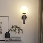 Modern Wall Lamp Simple Living Room Bedroom Wall Mounted Lampshade Iron Material Lighting Fixture 3