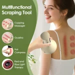 USB Rechargeable Abdominal Massager for Hot Compress and Adjustable Guasha Cupping Intensity Arm and Leg Massage Handheld 2
