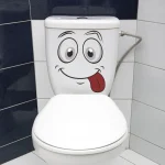 Cartoon Face Wall Stickers Self-adhesive Waterproof Moisture-proof Toilet Stickers Creative Refrigerator Stickers Decor 4