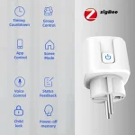 Tuya Zigbee Smart Plug 20A EU Smart Socket With Power Monitoring Timing Function Voice Control Via Alexa Google Home Yandex 3