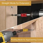 Drill Bit Holder Magnetic Swiveling Bit Tip Holder Set Drill Bit Extension Pivot 1/4 Inch Hex Quick Release Pivoting Screwd 5