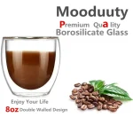 6pcs Double Wall Glass Cup 80ml Cute Mugs Coffee Cups Drinking Glasses for Drinks Personalized Mug Beer Tea Cup Set 5