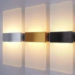 Modern minimalist wall lamp, indoor LED wall light, aluminum acrylic hardwire, bedroom living room corridor staircase Sconces 2