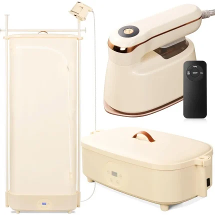 3 in 1 Portable Clothes Dryer, Hanging Iron & Drying Rack, 1000W Small Compact Foldable Electric Laundry Dryers Machine with Tim