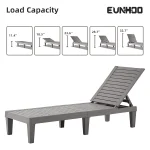 Outdoor Chaise Lounge Set of 2, Adjustable Pool Lounge Chair with 5 Positions Backrest, Waterproof Sun Loungers for, Customized 4
