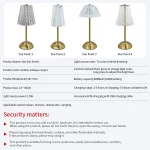 LED Touch Sensor Desktop Night Light Stepless Dimmable Rechargeable Wireless Table Lamp for Restaurant Bar Bedroom Decor Light 6