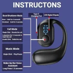 KY2 PRO Wireless Earphones Air Conduction OWS Headphone HiFi Ear-Hook Music Sports Noise Cancel Headset For All Smartphones 5