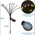 8pcs Outdoor Lights Solar Lawn Lamp Garden Lamp LED Wind-driven Firefly Ground Plug Lamp for Garden Lawn Landscape Holiday Light 6