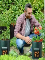 5PCs Garden Supplies Vegetable Plant Grow Bag Planting Container Bag Thicken Garden Pot  DIY Potato Grow Planter PE Cloth 2