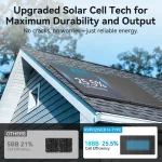 Rvpozwer 12.8V 200W Monocrystalline Solar Panel 18BB N-Type Module Off Grid PV Power Cells Waterproof  For Roof Home Off Grid 4