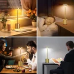 Creative Ambient Light Metal Table Lamp Bar Outdoor Decoration Simple LED Rechargeable Touch Three Colors Bedside Night Light 6