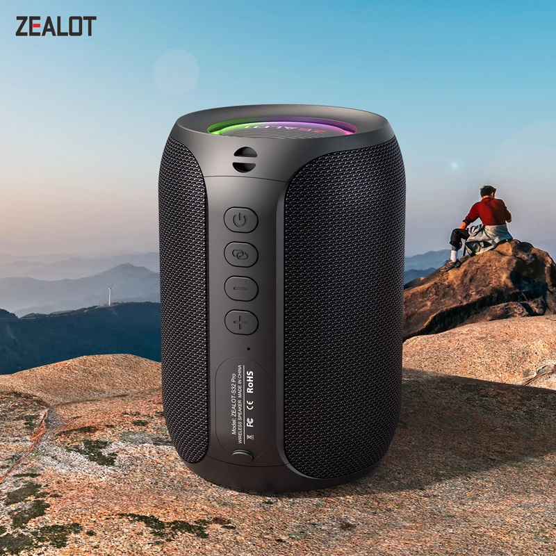 ZEALOT-S32PRO 15W Portable Bluetooth 5.2 Speaker Outdoor Waterproof Wireless TWS Mini Column Box Speaker Outdoor TF Card ZEALOT-S32PRO 15W Portable Bluetooth 5.2 Speaker Outdoor Waterproof Wireless TWS Mini Column Box Speaker Outdoor TF Card