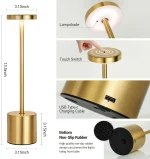 Creative Ambient Light Metal Table Lamp Bar Outdoor Decoration Simple LED Rechargeable Touch Three Colors Bedside Night Light 4