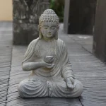 Resin Solar Buddha Statue Sculpture Garden Decor Light Zen Asian Japanese Garden Decoration Outdoor Front Porch Patio Yard Home 4
