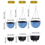 European Style Honeycomb Pattern Imitation Rattan Hanging Hanging Plastic Flower Pot Hanging Pot Indoor Hanging Basket 6