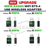2IN1Mini USB AX900Mbps WiFi6 BT5.4 Network Card 2.4G&5GHz Dongle Wireless Receiver Adapter Driver Free For PC Laptop Win10/11 6