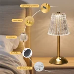LED Touch Sensor Desktop Night Light Stepless Dimmable Rechargeable Wireless Table Lamp for Restaurant Bar Bedroom Decor Light 4