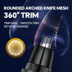 4-in-1 professional beauty kit, USB rechargeable nose and ear clipper, beard and eyebrow shaver 5