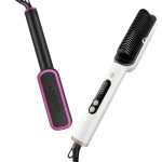 OUDIM Hair Straightener Brush with Six Temperature Settings, Ionic Hair Straightening Brush Flat Iron For Women, Anti-Scald Stra 5