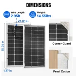 ECO-WORTHY Bifacial 100 Watt 12 Volt Solar Panel Monocrystalline Rigid High-Efficiency PV Module Power Charger for Sunsheds,Rvs 4