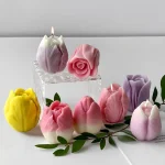 DIY Flowers Tulip Silicone Mold Handmade Scented Candle Plaster Resin Molds Homemade Cookies Chocolate Candy Baking Tool 5