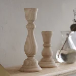 Wooden Candlesticks Unfinished DIY Classic Craft Candle Holders for Paint or Living Room Home Wedding Holiday Decorations 2