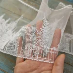 1Y Princess Castle Embroidery Lace Trim Cheongsam Dresses, Garments, Sewing Accessories, Lace Fabrics 17.3CM Wide 3