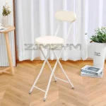 Foldable Chairs Modern Simple Bar Stool Portable Coffee Dining Chairs PU Backrest Fashion Furniture Narrow Space Storage Chairs 6
