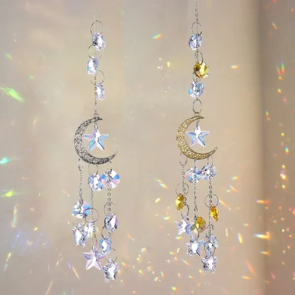 Suncatcher Crystal Wind Chimes Suncatcher Crystal Hanging Pendant Wind Chimes Garden Decorations Window Drop Bell Room Decor