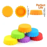 6/12/24Pcs Silicone Beer Bottle Caps Bar Home Brewing Wine Making Barware Cover Bottle Cover  Soy Corktail Lid Candy Colors 3