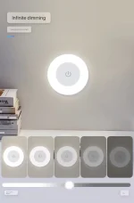 Energy Saving Led Touch Sensor Night Lights USB Rechargeable Magnetic Wall Light Room Aisle Bedroom Round Portable Night Lamp 6
