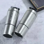 Stainless Steel Protein Shaker Cup Portable Fitness Sports Mug Nutrition Shakers Cup Water Bottles Water Cup Portable Shakers 2