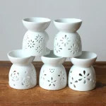 Ceramic Crafts Aroma Burner Handmade Hollow Flower Pattern Essential Oil Burner Candle Lamp Many Style HomeOffice Crafts Decor 3