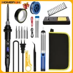 New Electric Soldering Iron 60W Adjustable Temperature Replaceable Soldering Iron Head Soldering Iron Pen Welding Kit