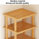 Multifunctional 6 Layers Shoes Rack Bamboo Shoe Cabinets Stackable Stand Shoes Storage Shelf Organizer For Entryway Livingroom 3
