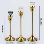 Set of 3 Vintage Elegant Metal and Aluminum Tabletop Candle Holders, Suitable for Wedding Anniversary, Home and Hotel Decoration 6