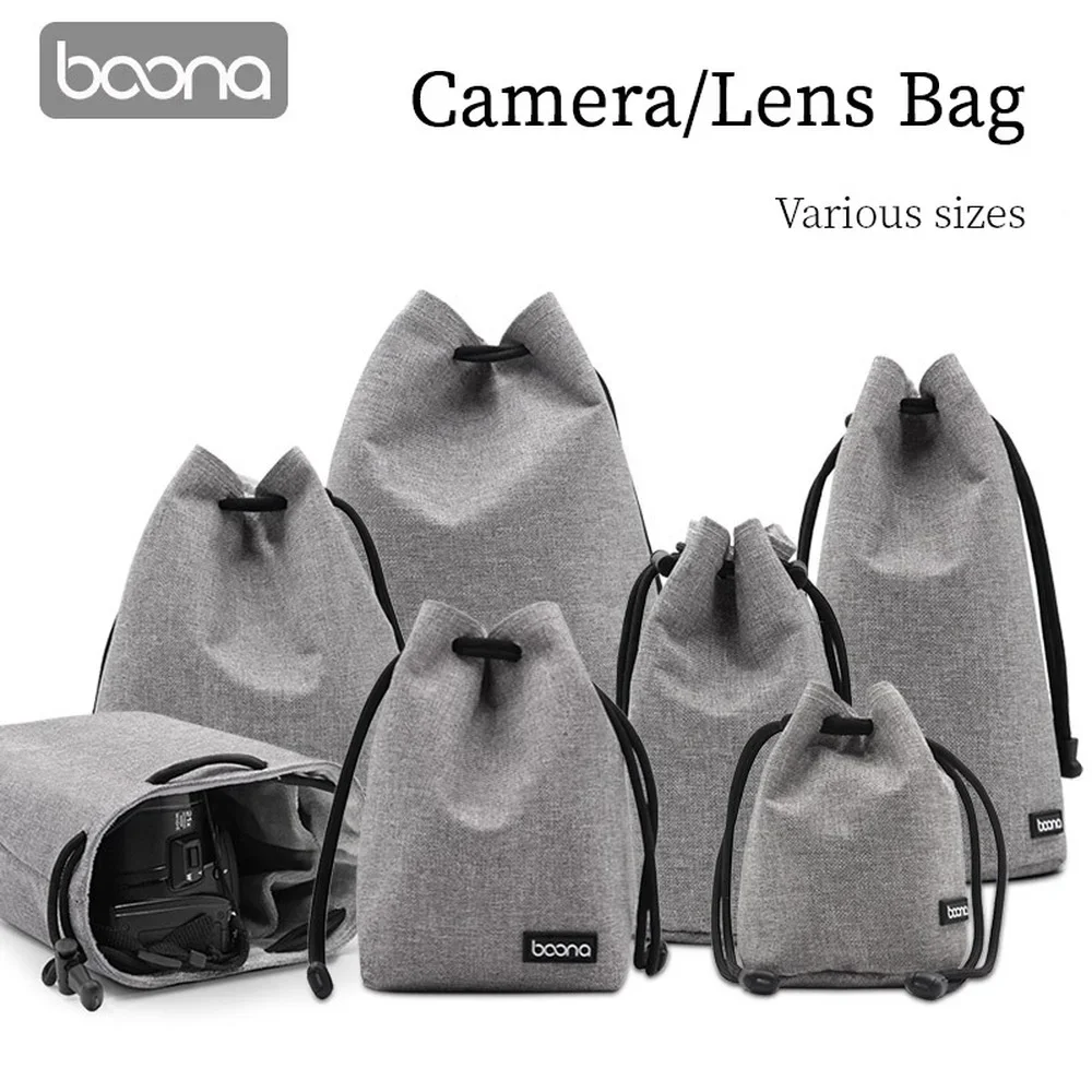 BOONA Camera Bag Backpack Lens Bag Drawstring Pouch Fleece Waterproof Camera bag Protect for DSLR Nikon Canon Sony Pentax BOONA Camera Bag Backpack Lens Bag Drawstring Pouch Fleece Waterproof Camera bag Protect for DSLR Nikon Canon Sony Pentax