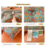 Floral Printed Thickened Warm Winter Quilt Fluffy Soft Weighted Blanket for Sleeping Double Bed Skin-Friendly Quilted Comforter 5