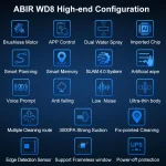 Window Vacuum Robot Cleaner ABIR WD8, Dual Ultrasonic Spray, AI intelligent Wipping, Updated Laser,Smart Home Glass Wall Washing 6