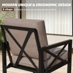 4 Piece Metal Outdoor Sectional Sofa Set Modern Conversation Furniture with Cushions & Coffee Table Patio Garden Use Customized 4